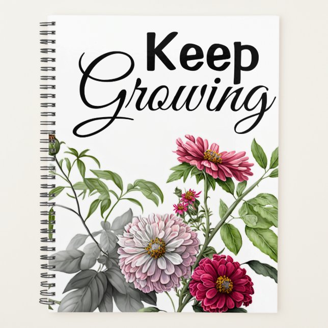 Vintage Floral Positive Quote Wildflower  Planner (Front)