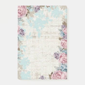 Vintage Floral Post-it Notes by Heartsview at Zazzle