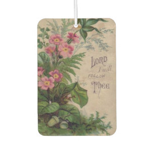 Vintage Floral Prayer Quote Car Air Freshener