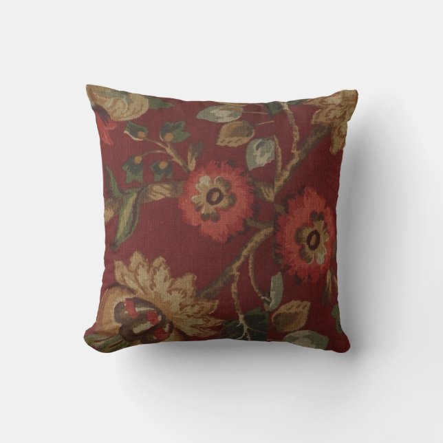Vintage Floral Print MoJo Pillow (Front)