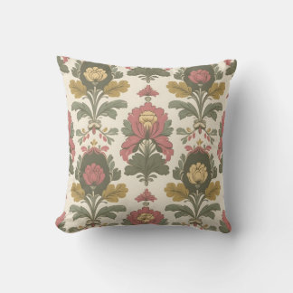 vintage floral print throw pillow