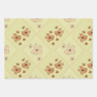 Vintage Floral Print Wrapping Paper Sheets