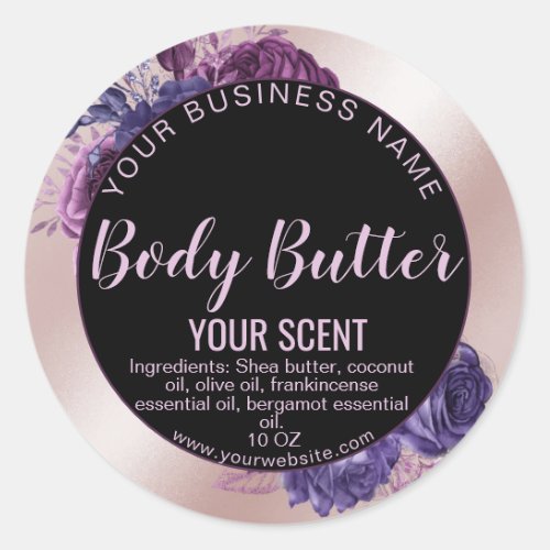 vintage floral product label body butter add logo