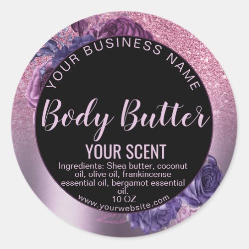 vintage floral product label body butter add logo