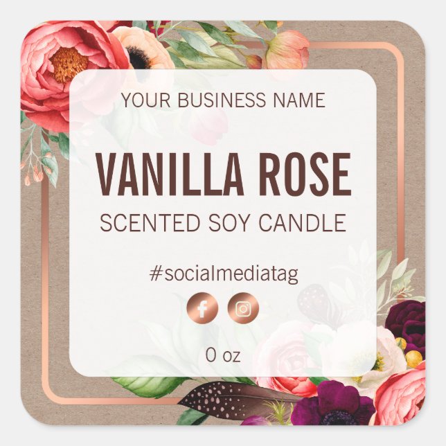 Vintage Floral Product Labels (Front)