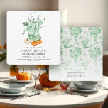 Vintage Floral Pumpkin Green n White Bridal Shower Invitation