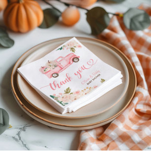 Vintage Floral Pumpkin Truck Baby Shower  Napkins