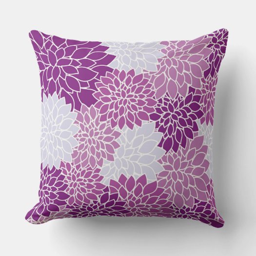 Vintage Floral Purple Pillow