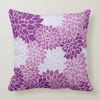 Vintage Floral Purple Pillow