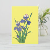 Vintage Floral, Purple Spring Garden Iris Flowers (Standing Front)