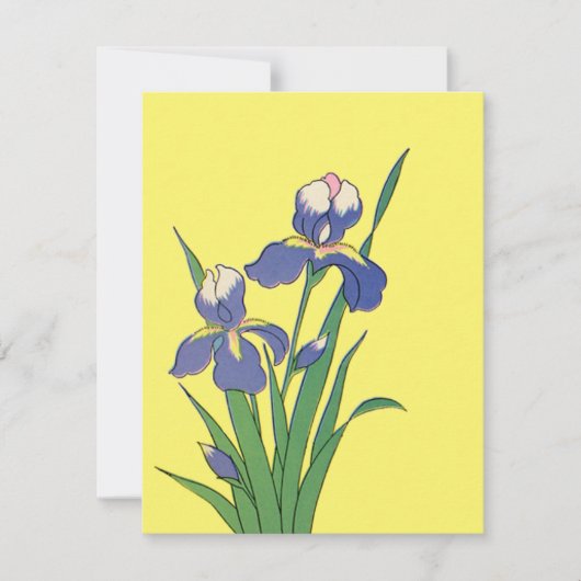 Vintage Floral, Purple Spring Garden Iris Flowers (Front)