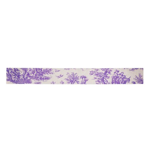 Vintage floral purple toile de jouy satin ribbon