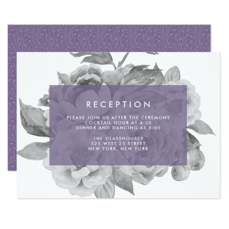 Vintage Floral Reception Card | Violet