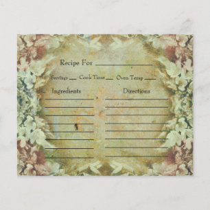 Vintage Floral Recipe Cards