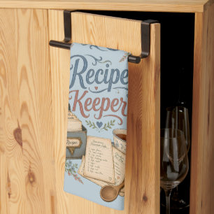 Vintage Floral Recipe Keeper Cottagecore Kitchen Towel