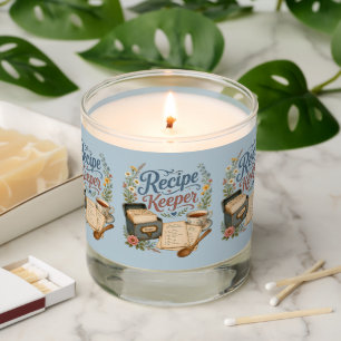 Vintage Floral Recipe Keeper Cottagecore Scented Candle