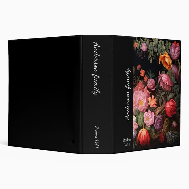 Vintage Floral Recipes Book 3 Ring Binder (Background)