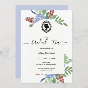 Vintage floral regency bridal shower invitation