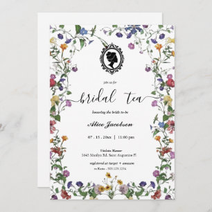 Vintage floral regency bridal shower invitation
