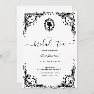 Vintage floral regency bridal shower invitation