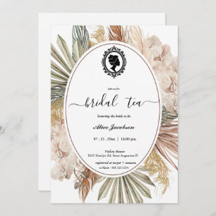 Vintage floral regency bridal shower invitation