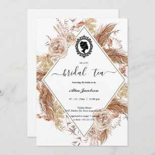 Vintage floral regency bridal shower invitation