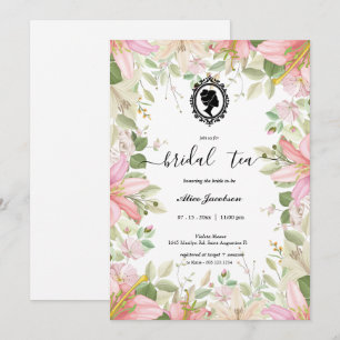 Vintage floral regency bridal shower invitation