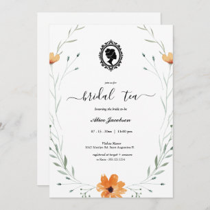 Vintage floral regency bridal shower invitation