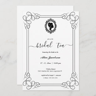 Vintage floral regency bridal shower invitation