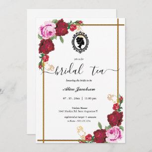Vintage floral regency bridal shower invitation