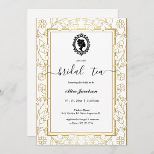 Vintage floral regency bridal shower invitation