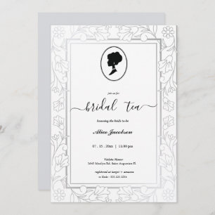 Vintage floral regency bridal shower invitation