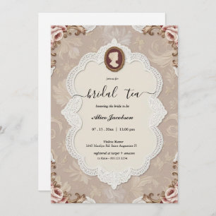 Vintage floral regency bridal shower invitation