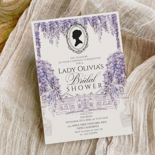 Vintage Floral Regency Era Bridal Shower Invitation