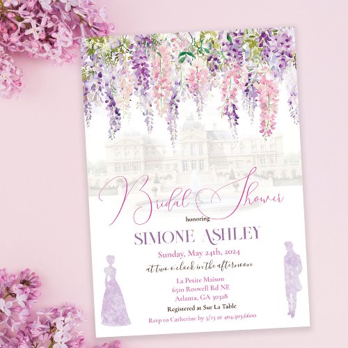 Vintage Floral Regency Era Bridal Shower  Invitation