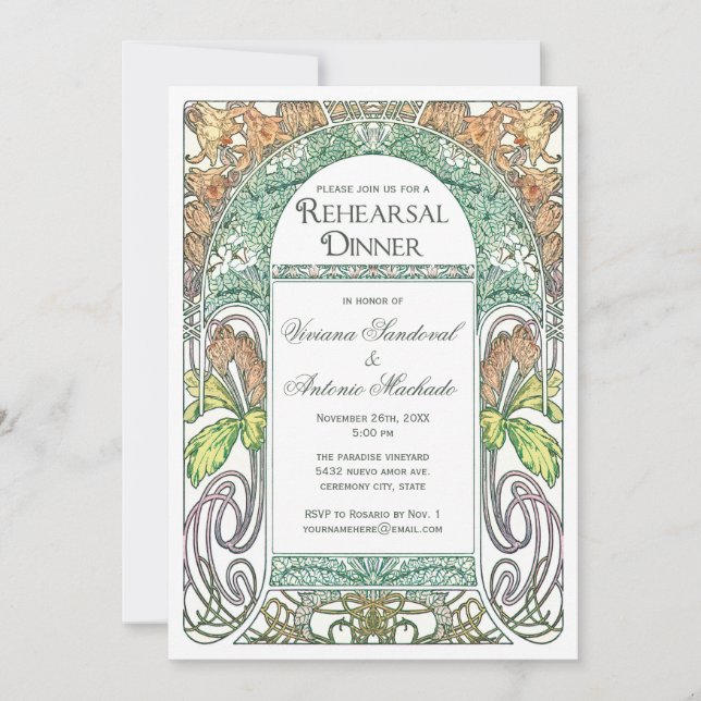 Vintage Floral Rehearsal Dinner Invitations IV (3) (Front)