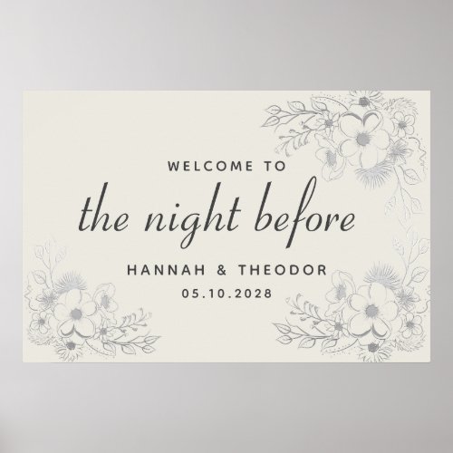Vintage Floral Rehearsal Dinner Welcome Poster