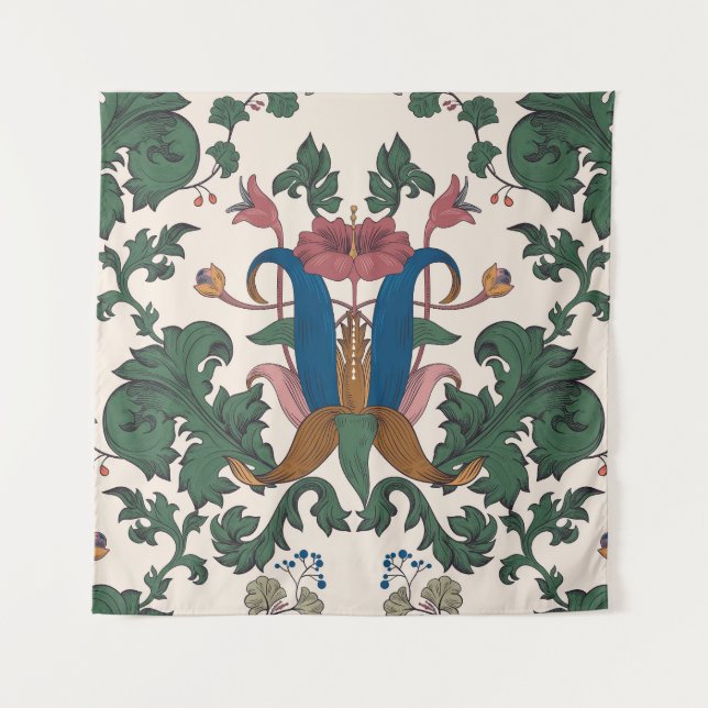 Vintage floral renaissance wallpaper. tapestry (Front)