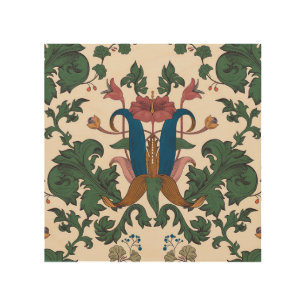 Vintage floral renaissance wallpaper. wood wall art