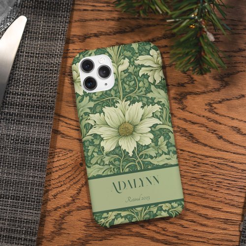 Vintage Floral Retirement Gifts for Mom Green Case_Mate iPhone 14 Case
