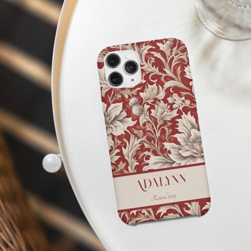 Vintage Floral Retirement Gifts for Mom Red Case_Mate iPhone 14 Case