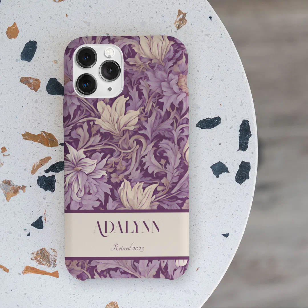 Vintage Floral Retirement Gifts for Mom Violet Case-Mate iPhone Case (Vintage Floral Retirement Gifts for Mom)