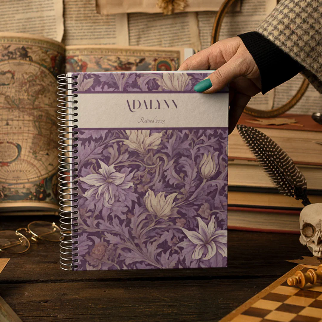 Vintage Floral Retirement Gifts for Mom Violet Notebook (Vintage Floral Retirement Gifts for Mom)