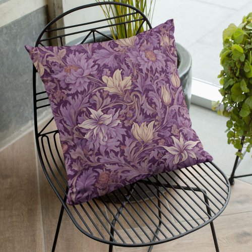 Vintage Floral Retirement Gifts for Mom Violet Throw Pillow