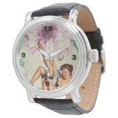 vintage floral retro pin up girl watch (Angled)