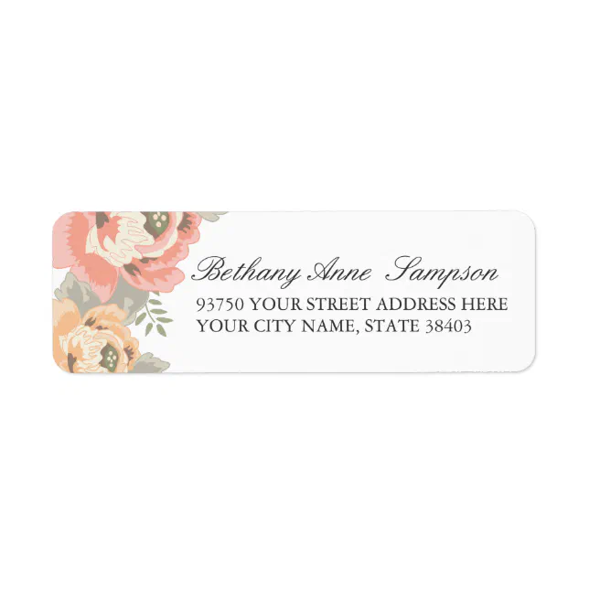 Vintage Floral Return Address Labels | Zazzle