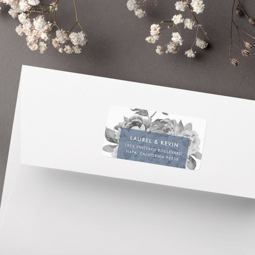 Vintage Floral Return Address Labels  Slate