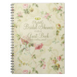 Vintage Floral Romantic Bridal Shower Guest Book- Notebook at Zazzle