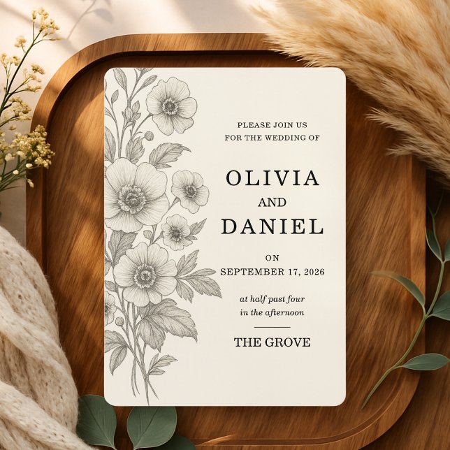 Vintage Floral Romantic Garden Wedding Invitation (Creator Uploaded)