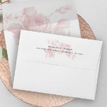 Vintage Floral Rose Elegant Blush Pink Envelope<br><div class="desc">This envelope design features a vintage floral illustration underlay on the back flap in blush pink with name and address in black on top. The interior envelope liner features a larger version of the illustration of the roses in pink. Coordinates with our other Vintage Floral Wedding Suite items found here,...</div>